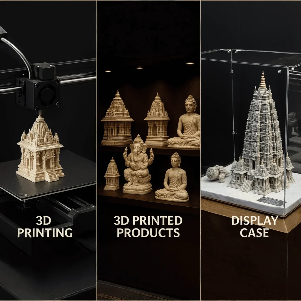3D Printing & Modelling Concepts of Temples, Sculptures and Architectural structures.